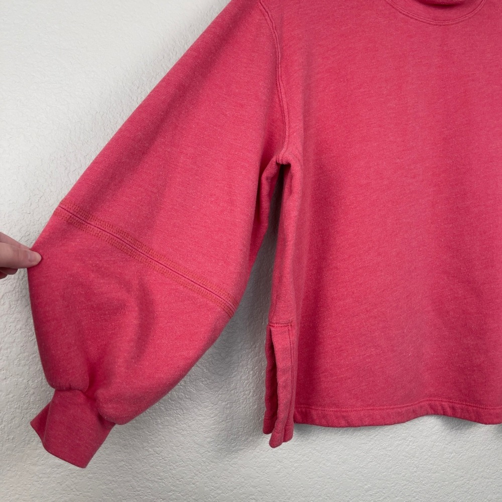 Xirena Gwen Sweatshirt Mock Neck Balloon Sleeve Small Red Moon Fleece Pullover - Picture 4 of 8